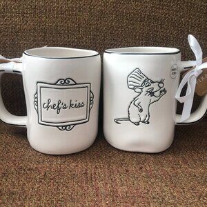 NWT Rae Dunn Disney Ratatouille "Chef's Kiss" Mug Black & White